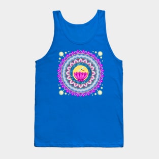 Dragonfly and Lotus Moon Mandala Tank Top